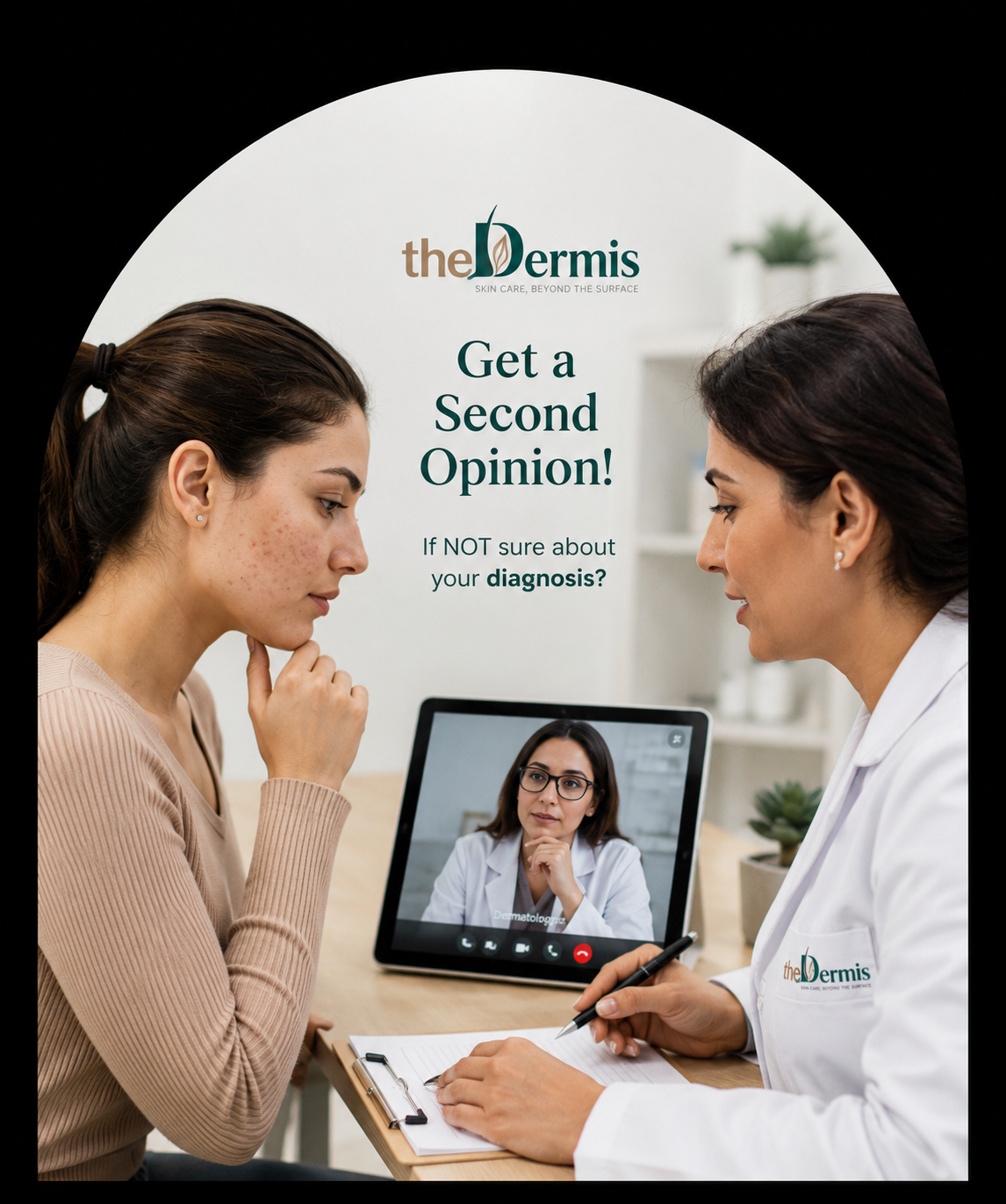 Patient receiving dermatological treatment